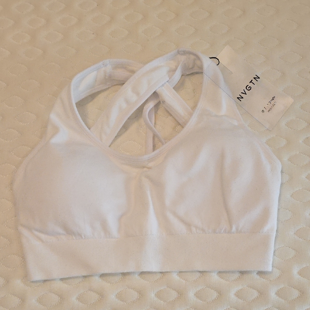 NVGTN Women's Classic White Sports Bra